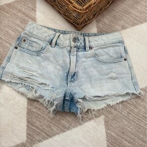 Distressed Light Blue Denim shorts